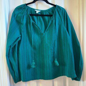 Crown & Ivy, V neck with tassels, women, size M